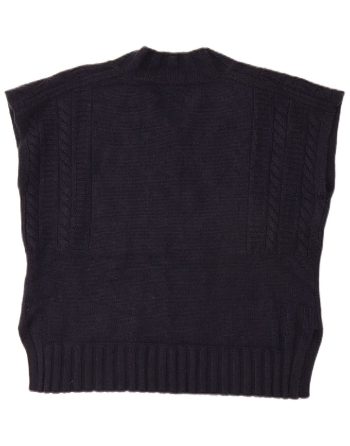 Canotta oversize da donna JIGSAW UK 10 piccola in lana blu navy