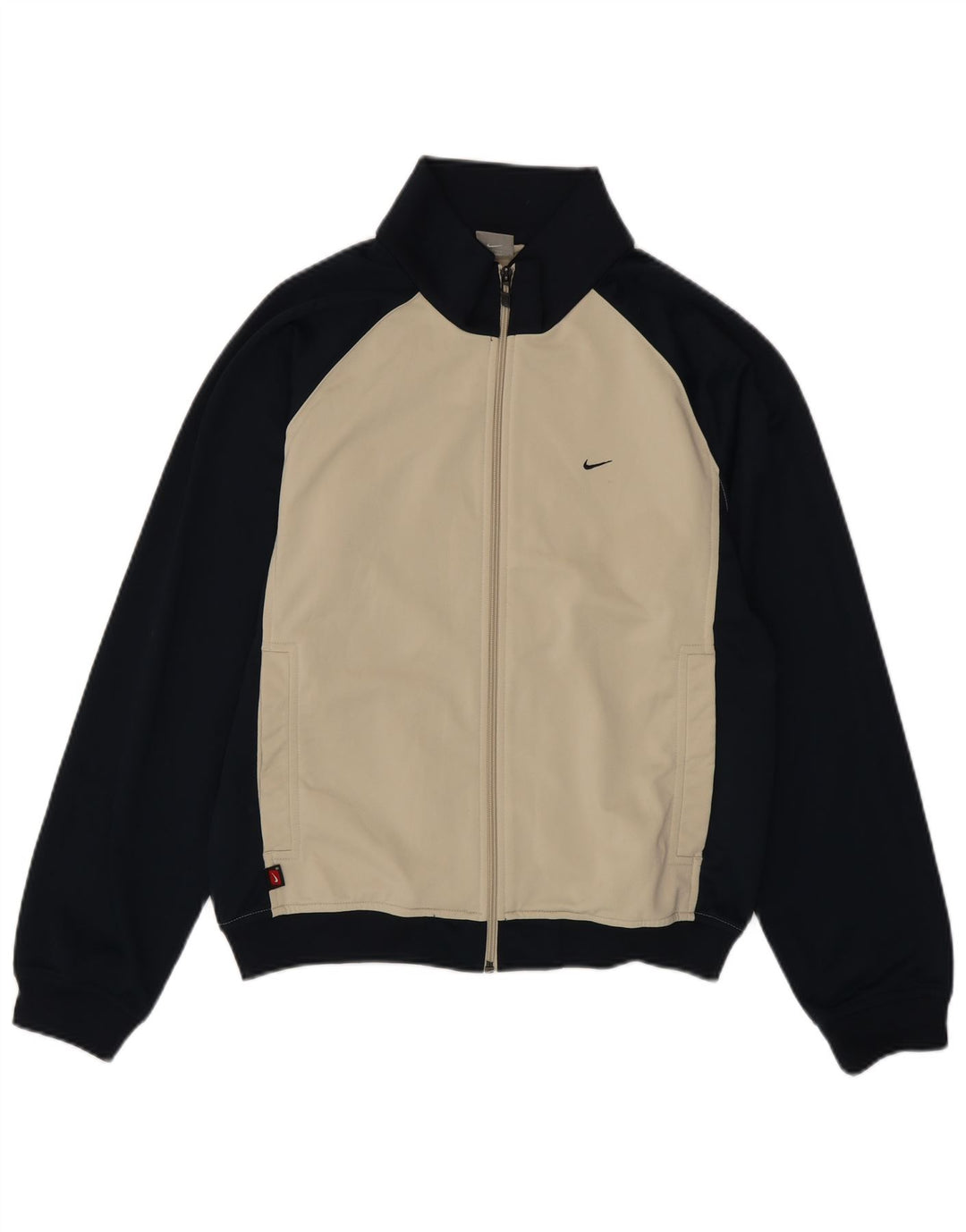 Giacca da tuta da uomo NIKE in poliestere color block beige medio