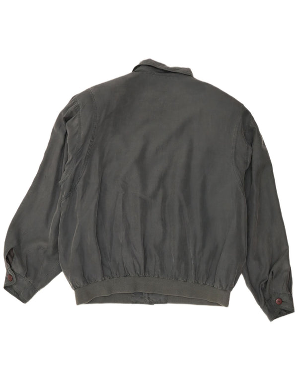 Giubbotto bomber vintage da uomo UK 40 grande seta grigia