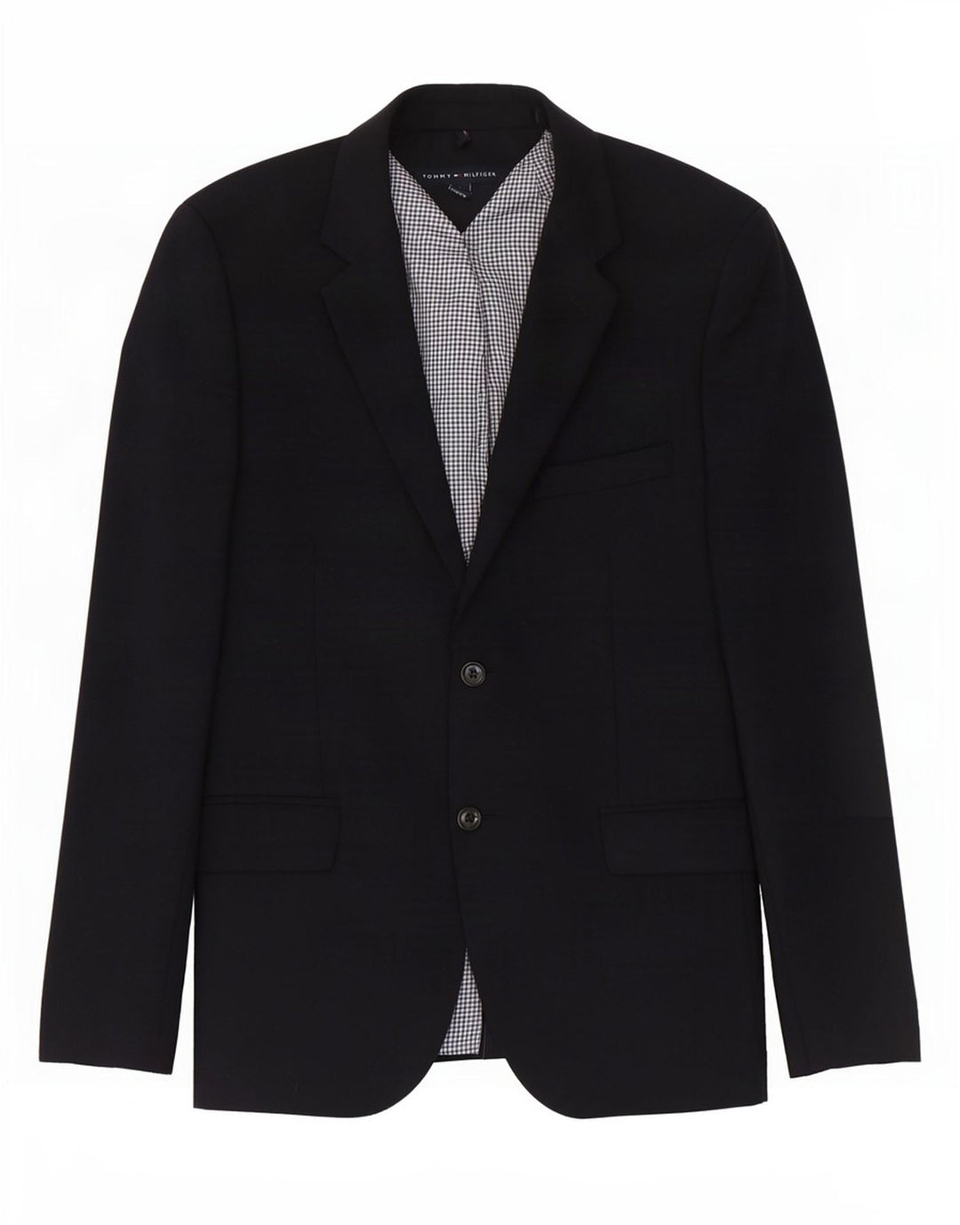 Giacca blazer a 2 bottoni da uomo Tommy Hilfiger UK 38 lana blu navy media
