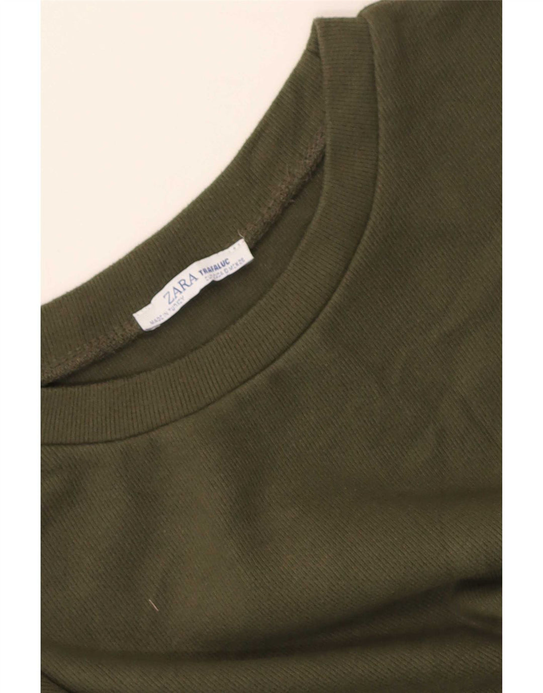Felpa corta oversize da donna Zara, maglione UK 10 piccolo kaki