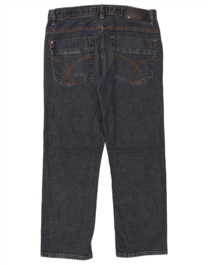 Jeans dritti da uomo Calvin Klein W32 L26 cotone blu navy