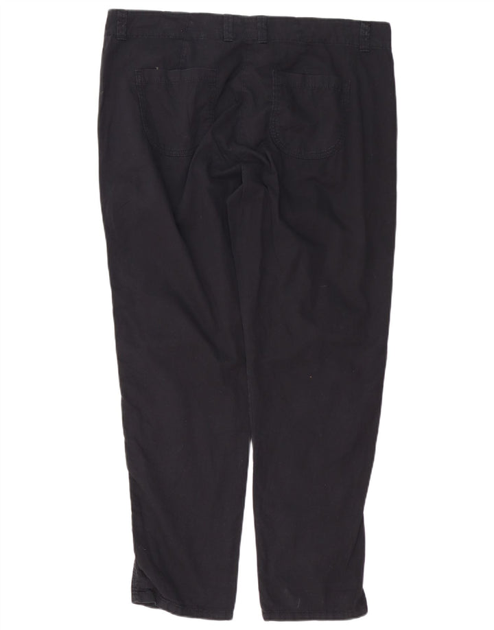 MARKS & SPENCER Pantaloni chino slim da donna UK 16 Large W38 L29 Nero