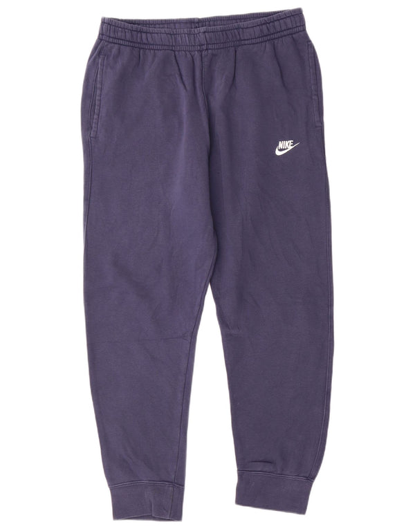 NIKE Mens Tracksuit Trousers Joggers Large Navy Blue Cotton