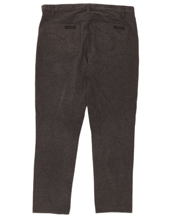 Pantaloni casual slim da donna Calvin Klein US 14 Large W32 L30 cotone grigio