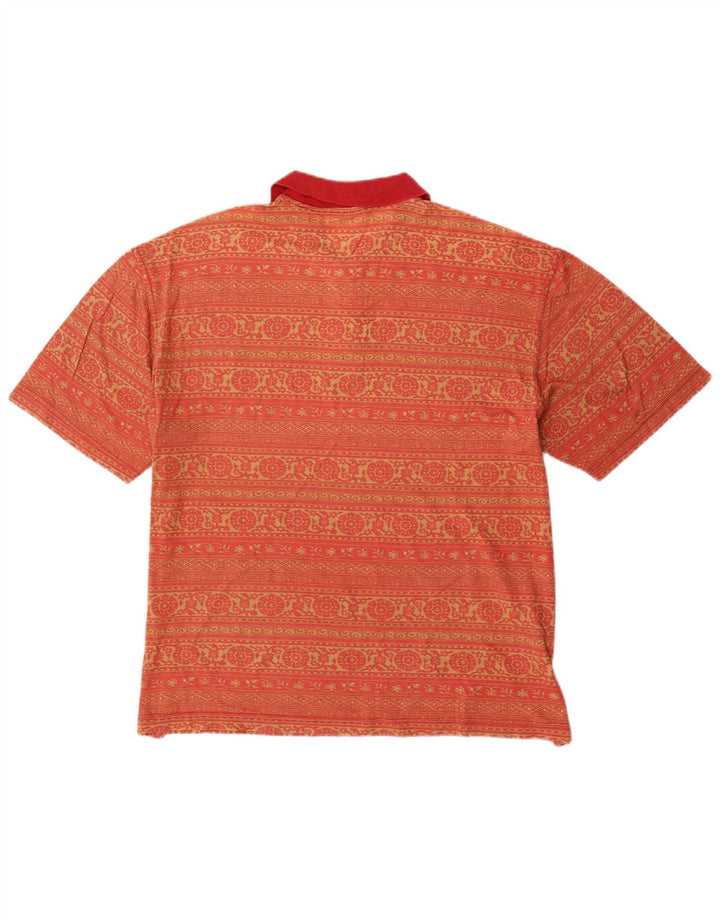 Polo DIADORA Uomo UK 42 Large Rosso Paisley