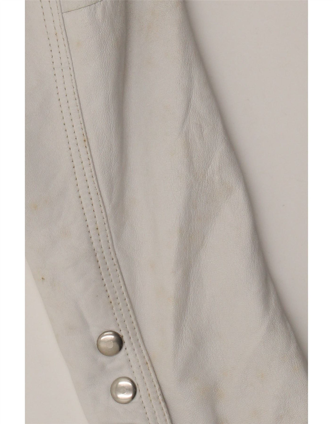Giacca blazer in pelle da donna vintage IT 44 in pelle bianca media