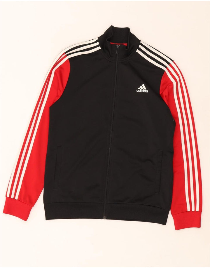 Giacca superiore della tuta da ragazzo ADIDAS 13-14 anni Poliestere color block nero