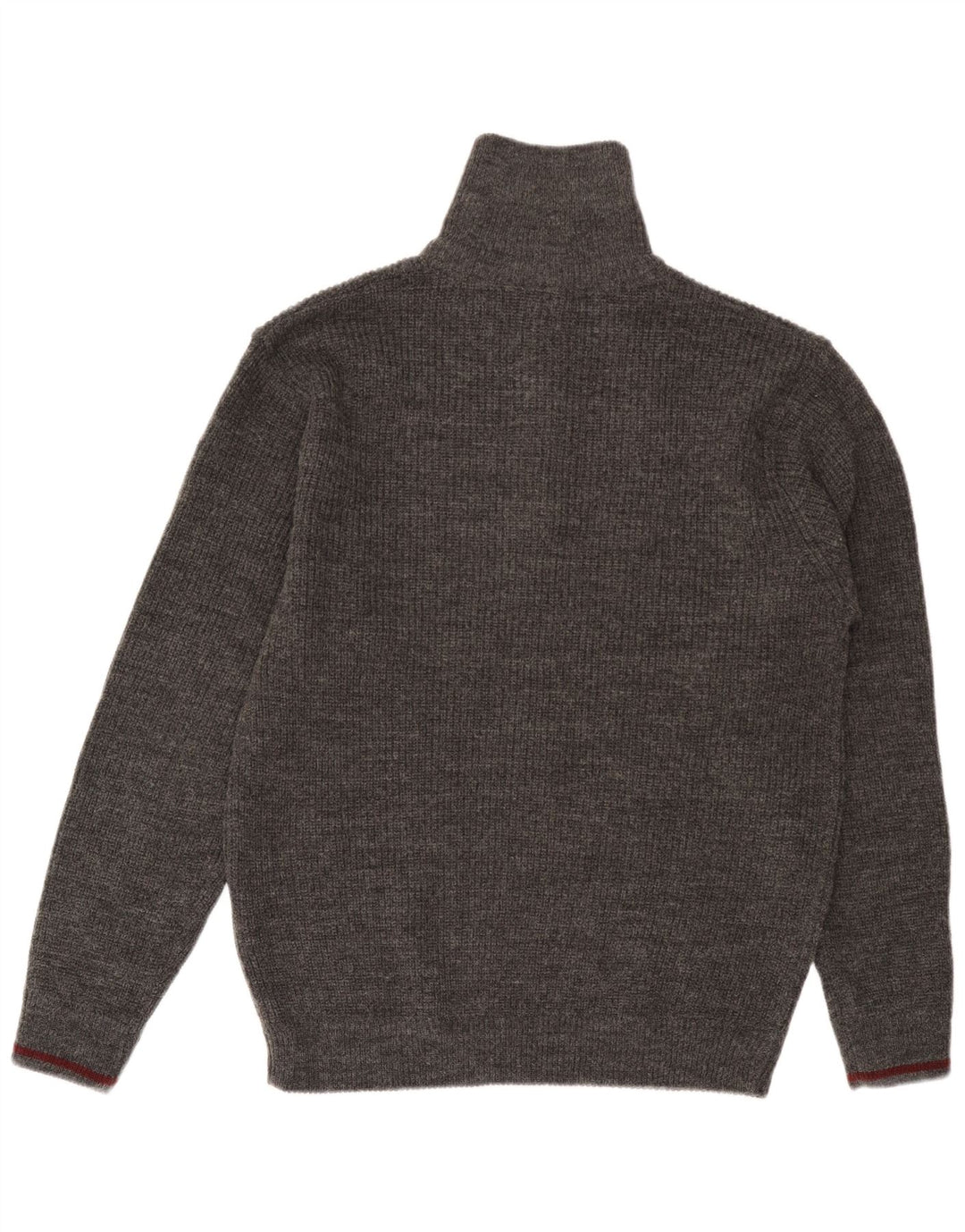 Maglione da uomo con zip e collo Livergy UK 42/44 grande lana grigia