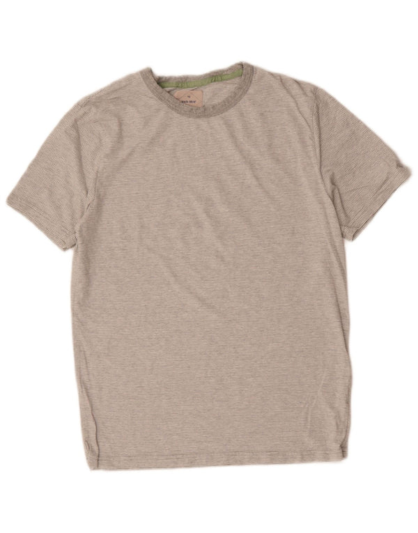 WHITE STUFF T-shirt da uomo Top in cotone gessato grigio medio