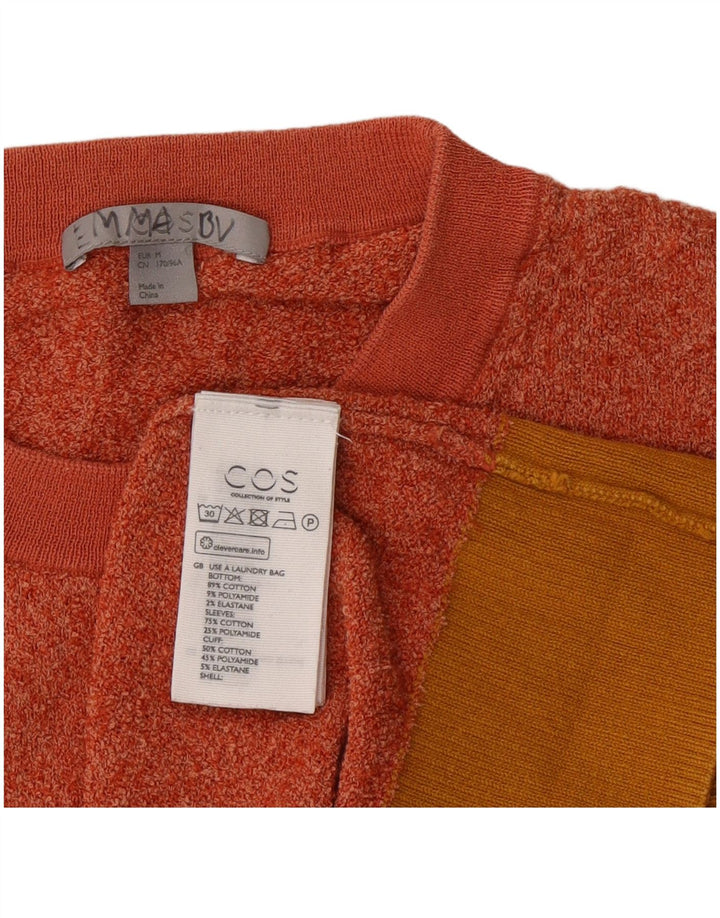Maglione girocollo da uomo Cos in cotone chiazzato arancione medio