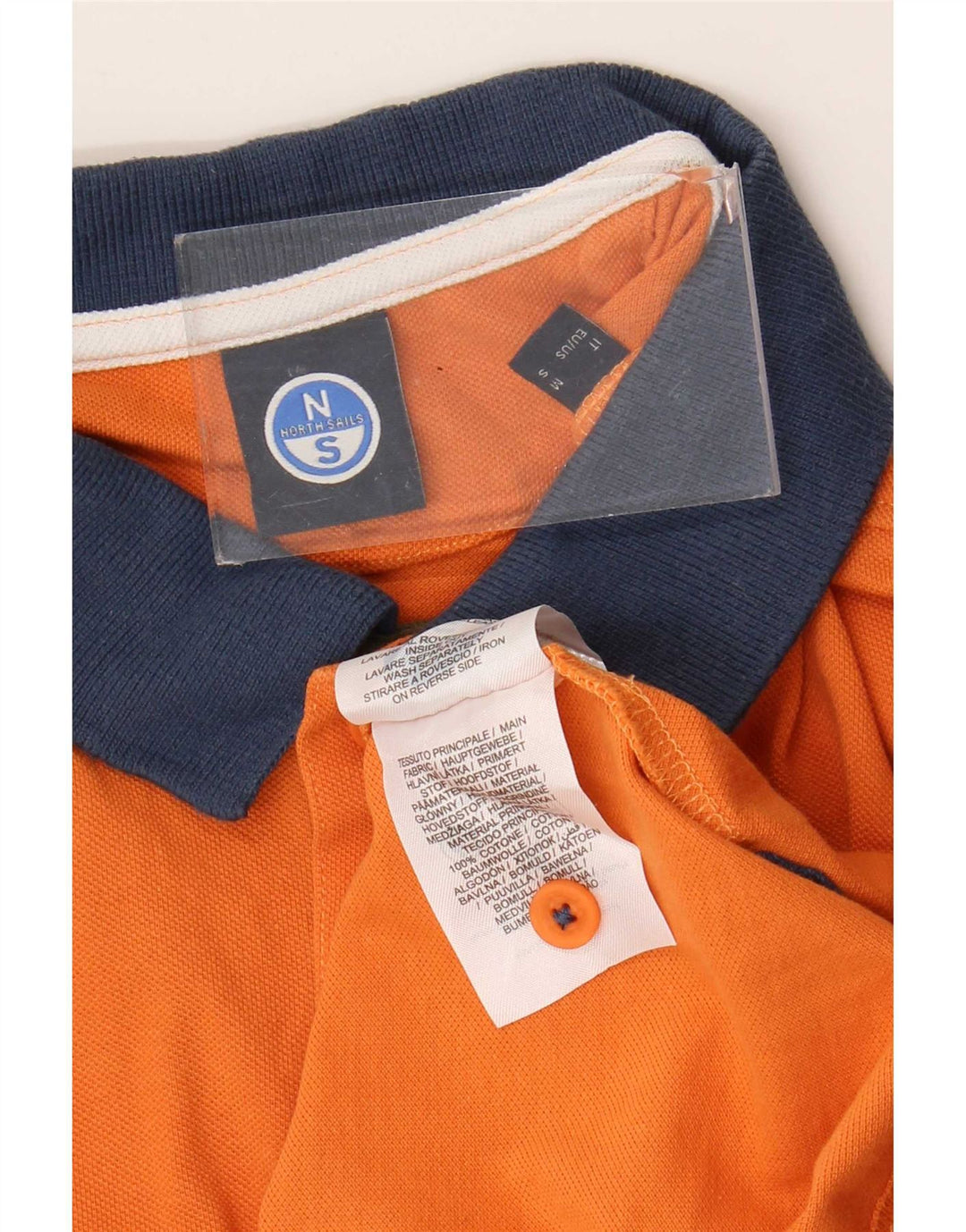 Polo da uomo North Sails in cotone color block arancione medio