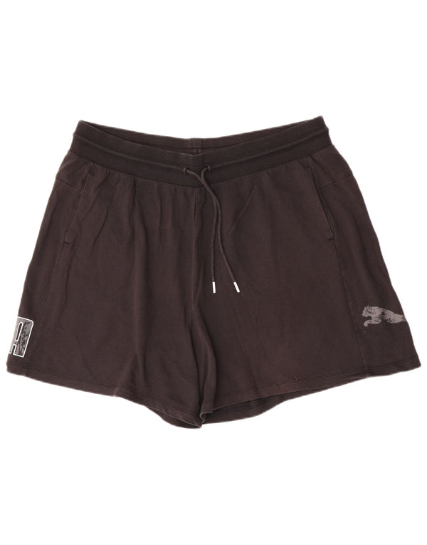 Pantaloncini sportivi grafici da donna Puma 2XL cotone nero