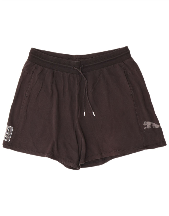 Pantaloncini sportivi grafici da donna Puma 2XL cotone nero