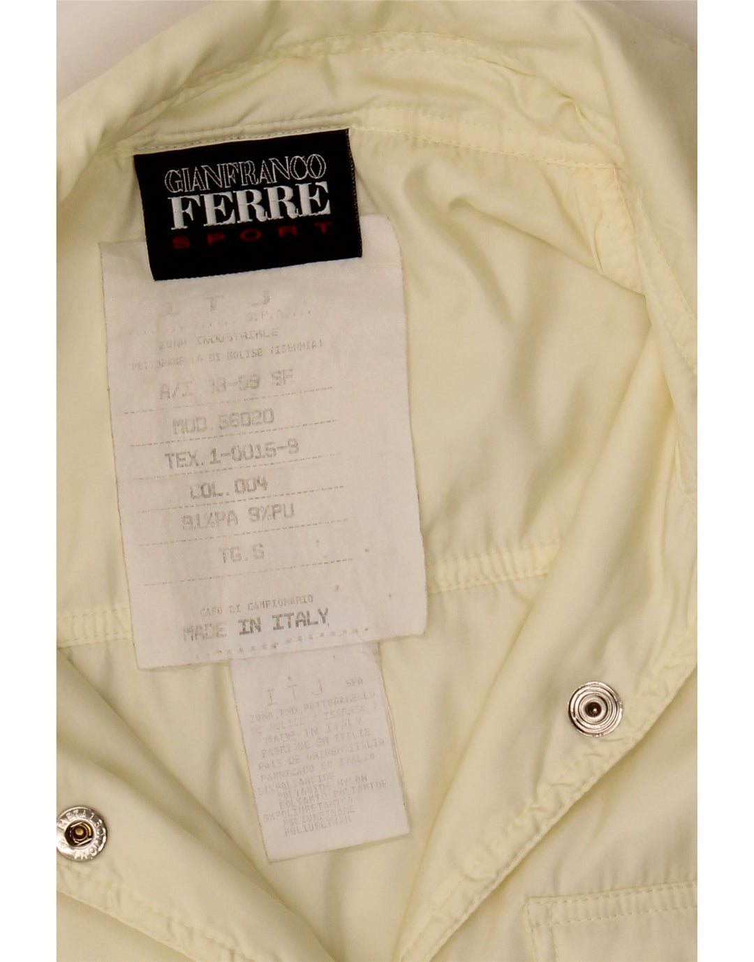 GIANFRANCO FERRE Womens Shirt UK 10 Small Off White Nylon Vintage Gianfranco Ferre and Second-Hand Gianfranco Ferre from Messina Hembry 