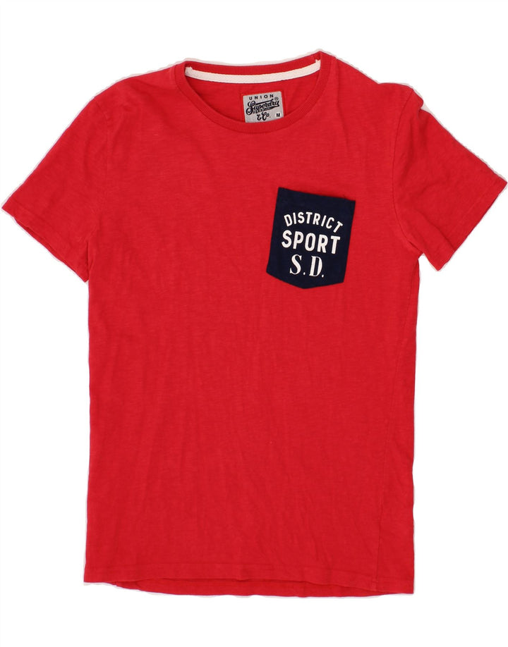 SUPERDRY Mens Graphic T-Shirt Top Medium Red Cotton Vintage Superdry and Second-Hand Superdry from Messina Hembry 