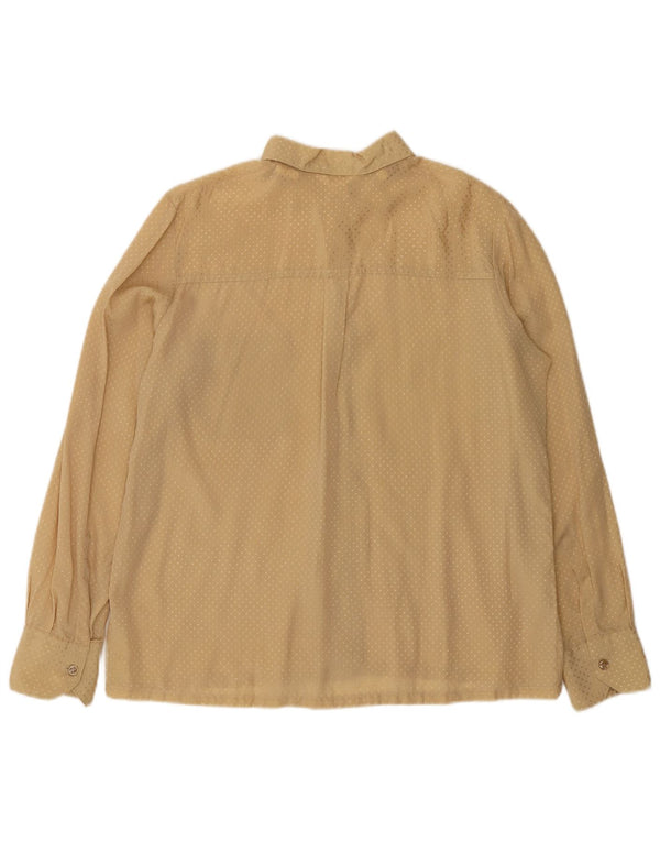 Camicia vintage da donna camicetta IT 50 XL Acetato geometrico beige