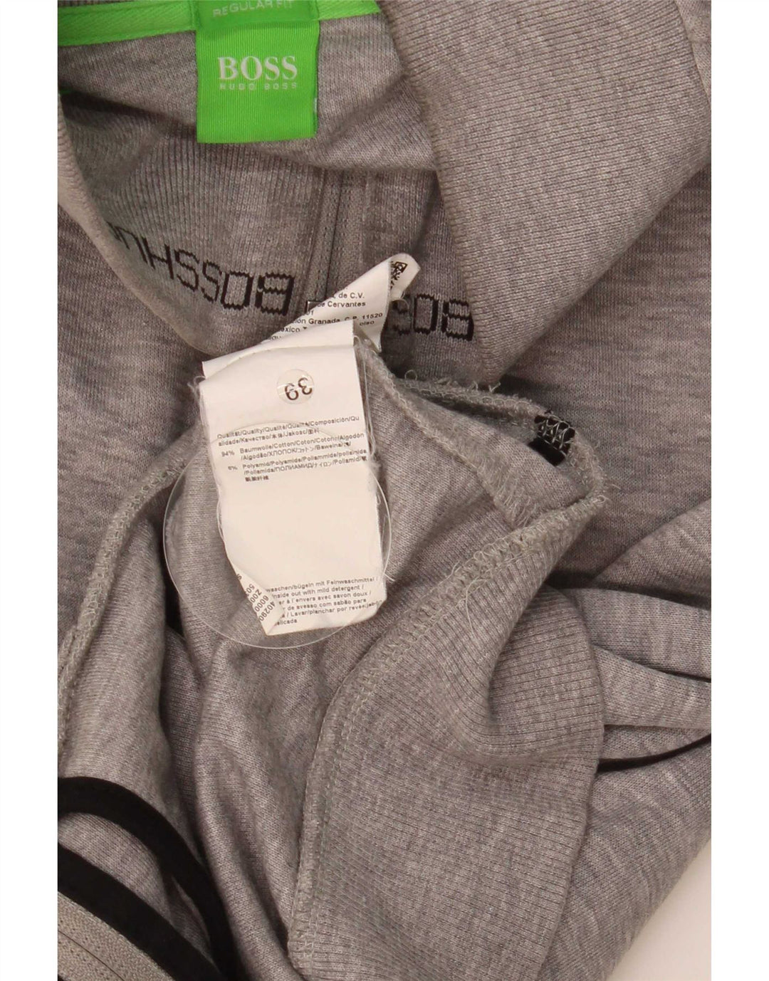 Giacca da ginnastica da uomo Hugo Boss piccola in cotone a righe grigie