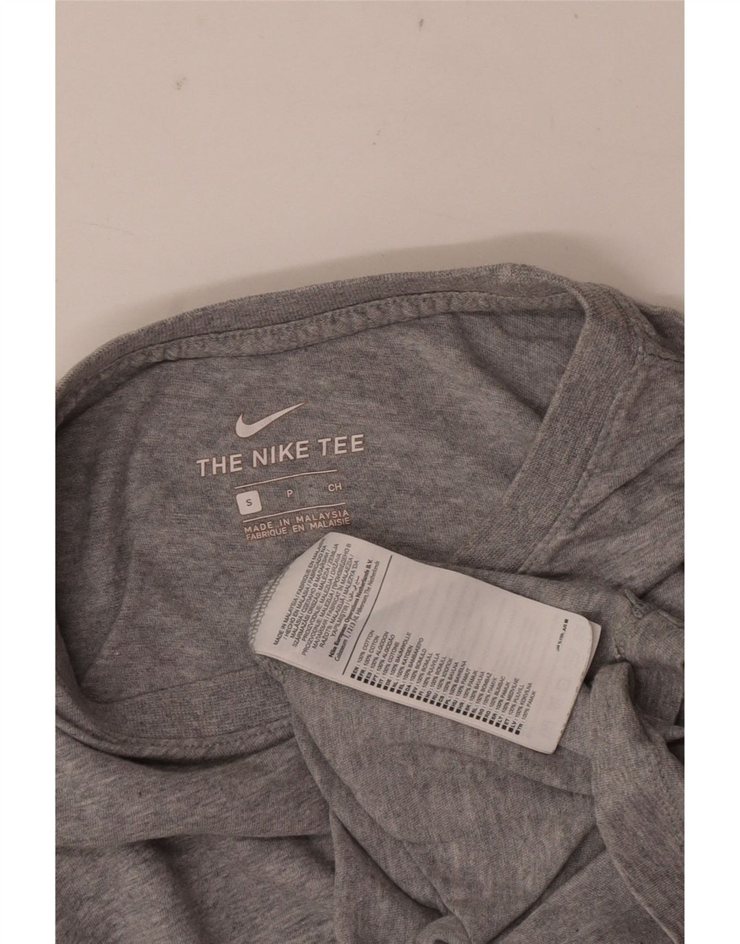 T-shirt Nike da uomo Top Small in cotone chiazzato grigio