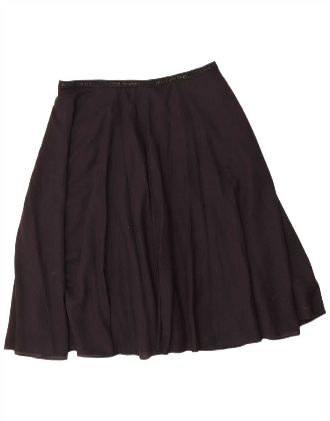 CALVIN KLEIN Womens Graphic Flared Skirt Large W32  Black Lyocell