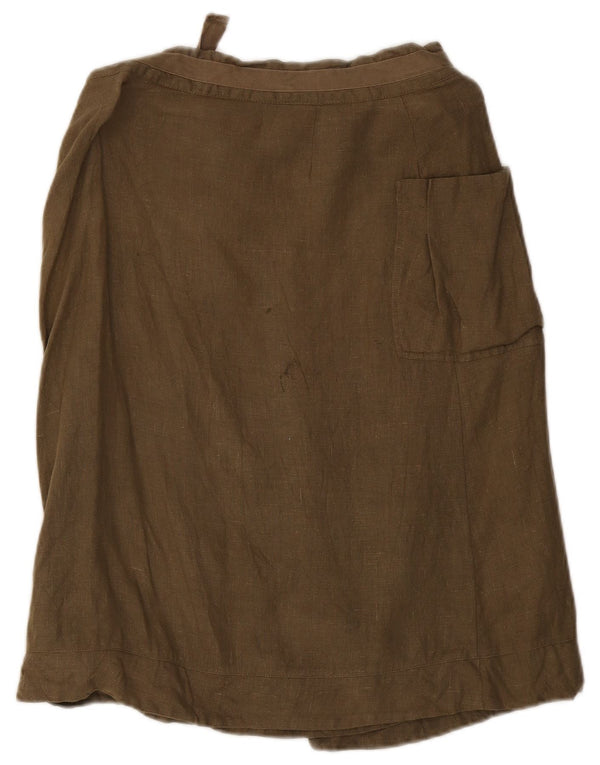 Gonna cargo da donna Sasha UK 12 media W29 lino kaki