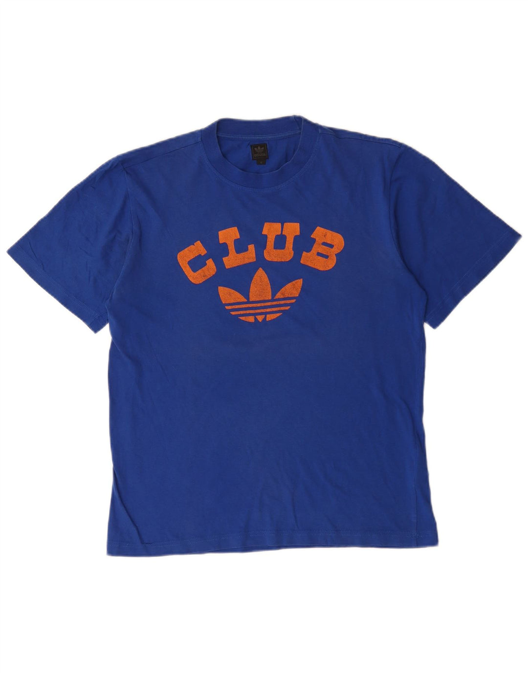 T-shirt grafica da uomo Adidas Top piccola in cotone blu