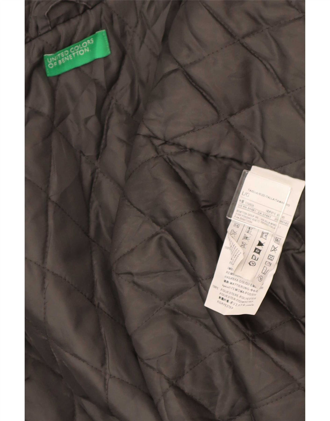 Giacca Parka con cappuccio da donna Benetton UK 40 Large Grigio Cotone
