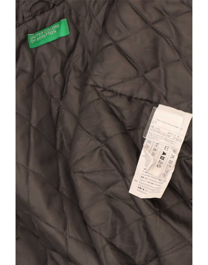 Giacca Parka con cappuccio da donna Benetton UK 40 Large Grigio Cotone