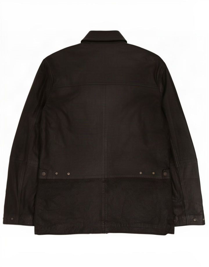 Giacca in pelle da uomo John Partridge UK 38 media nera