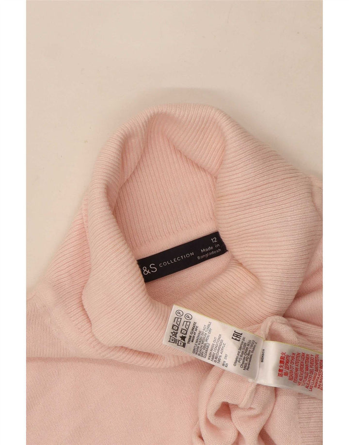 Maglione maglione a collo alto da donna Marks & Spencer UK 12 Acrilico rosa medio