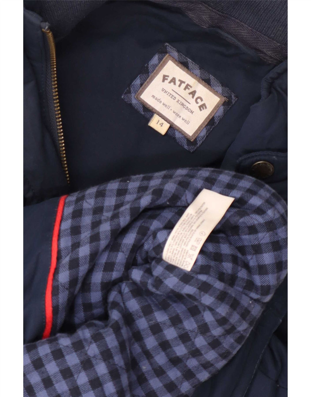 Gilet imbottito da donna Fat Face UK 14 grande poliestere blu navy