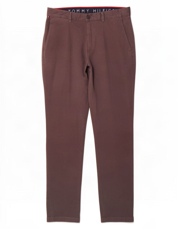 Pantaloni chino slim da uomo Tommy Hilfiger W31 L32 in cotone grigio
