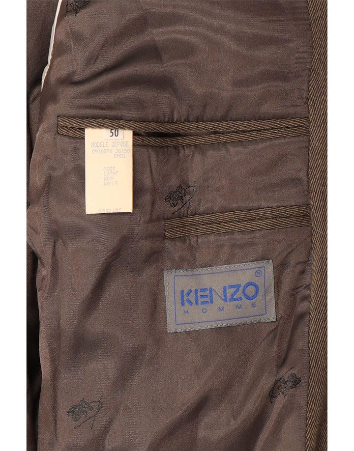 Giacca Blazer a 3 Bottoni da Uomo Kenzo IT 50 Large Marrone Lana