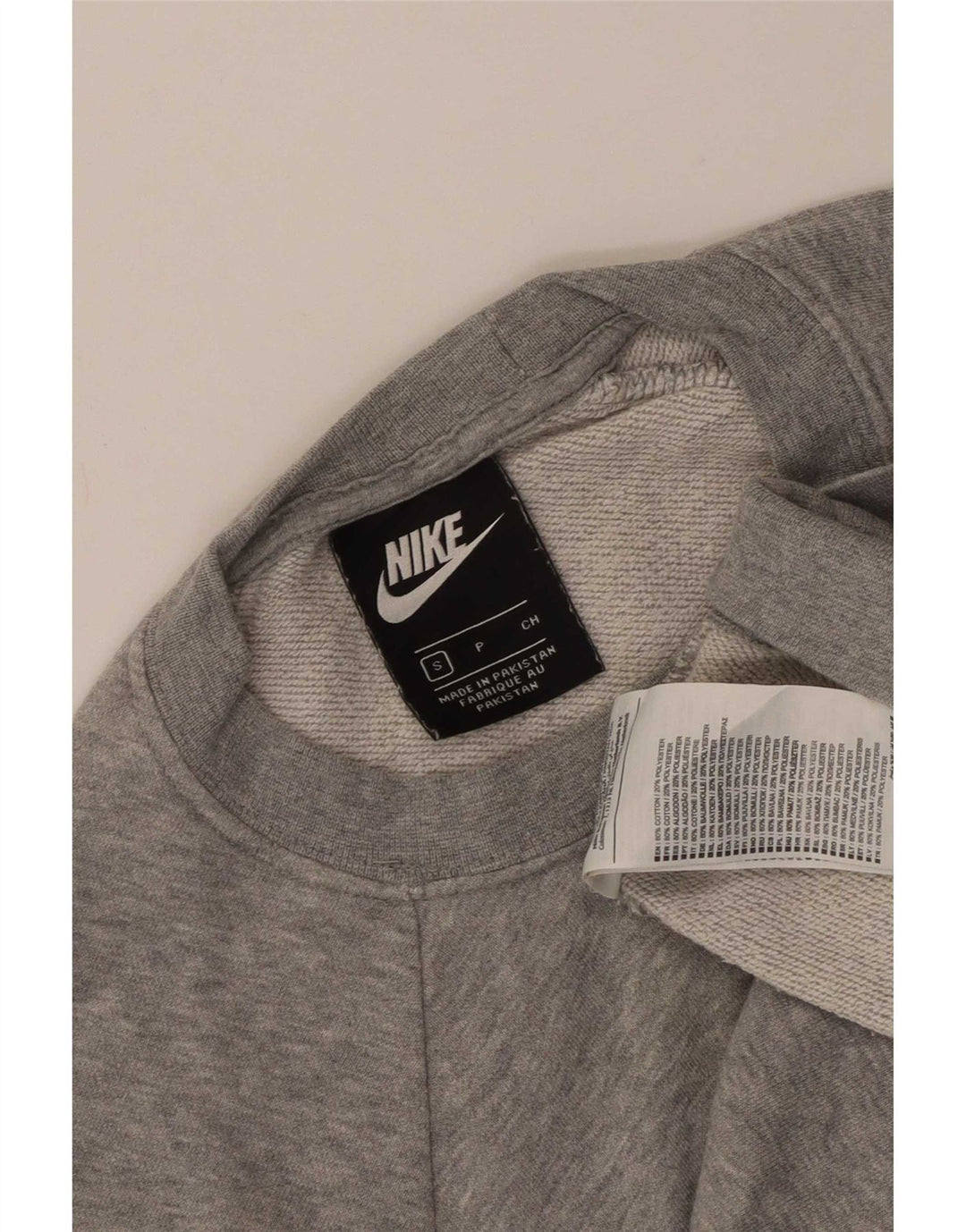 Felpa con grafica Nike da uomo, piccola, in cotone grigio screziato