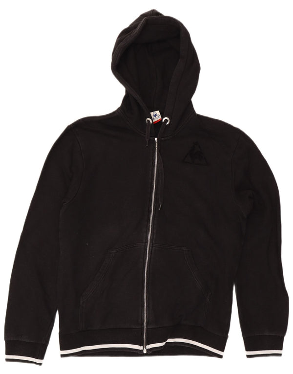 Maglione con cappuccio e zip da uomo Le Coq Sportif, cotone a righe nere grandi