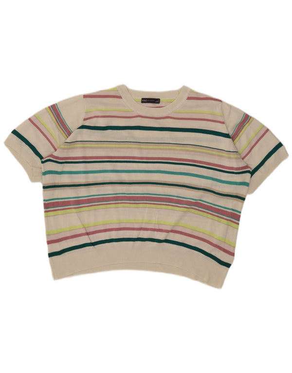 Marks & Spencer Maglione corto con scollo a barca da donna UK 24 4XL Multicolore