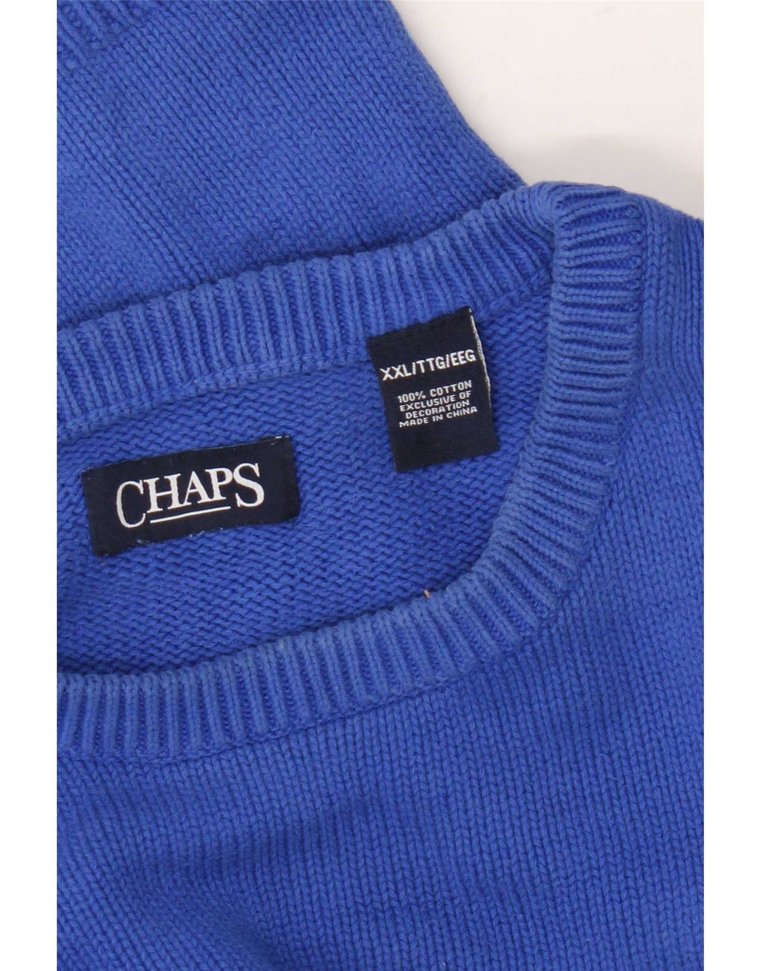 Maglione maglione con scollo a barca da uomo Chaps 2XL cotone blu