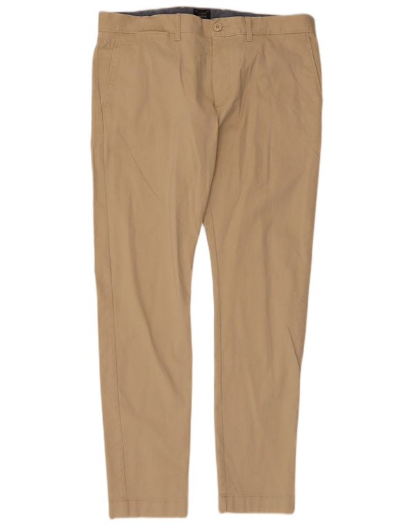 J. CREW Mens Slim Chino Trousers W34 L32  Beige Cotton