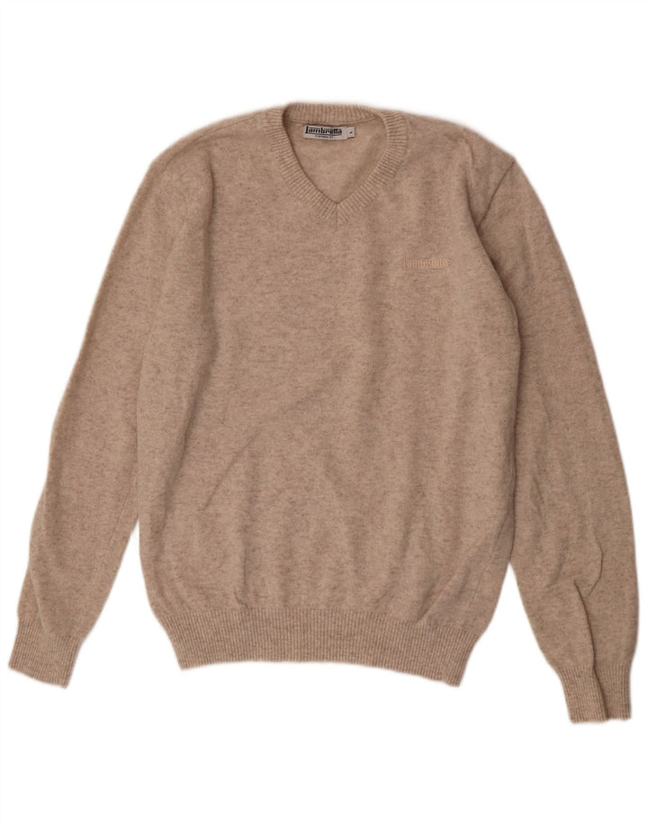 Maglione da uomo con scollo a V Lambretta, grande lana d'agnello beige