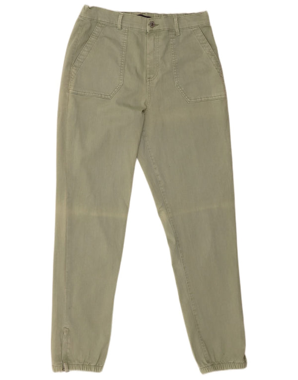 Marks & Spencer Womens High Waist Casual Trousers UK 12 Medium W32 L29 Gree