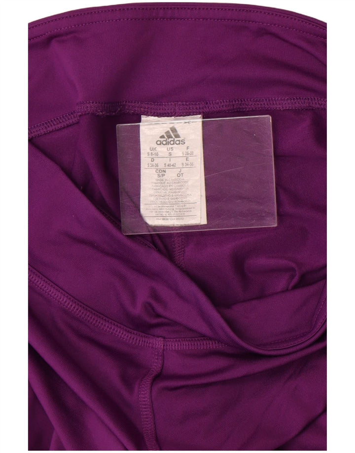 Leggings Adidas Climalite Capri da donna UK 8/10 Piccolo poliestere viola