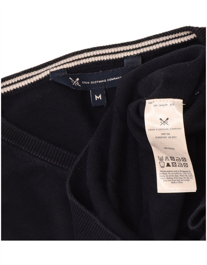 Crew Clothing Maglione da uomo con scollo a V in cotone medio blu navy