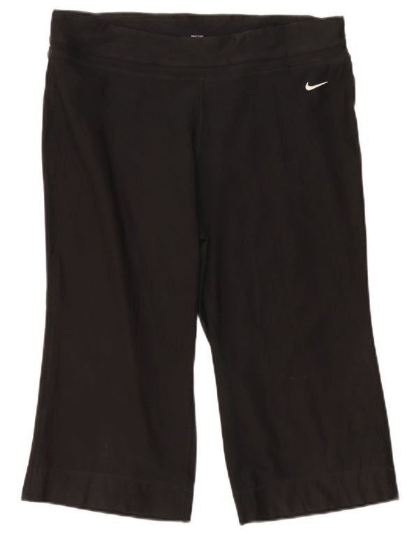 Nike Womens Dri Fit Capri Tracksuit Trousers US 12/14 Large Black