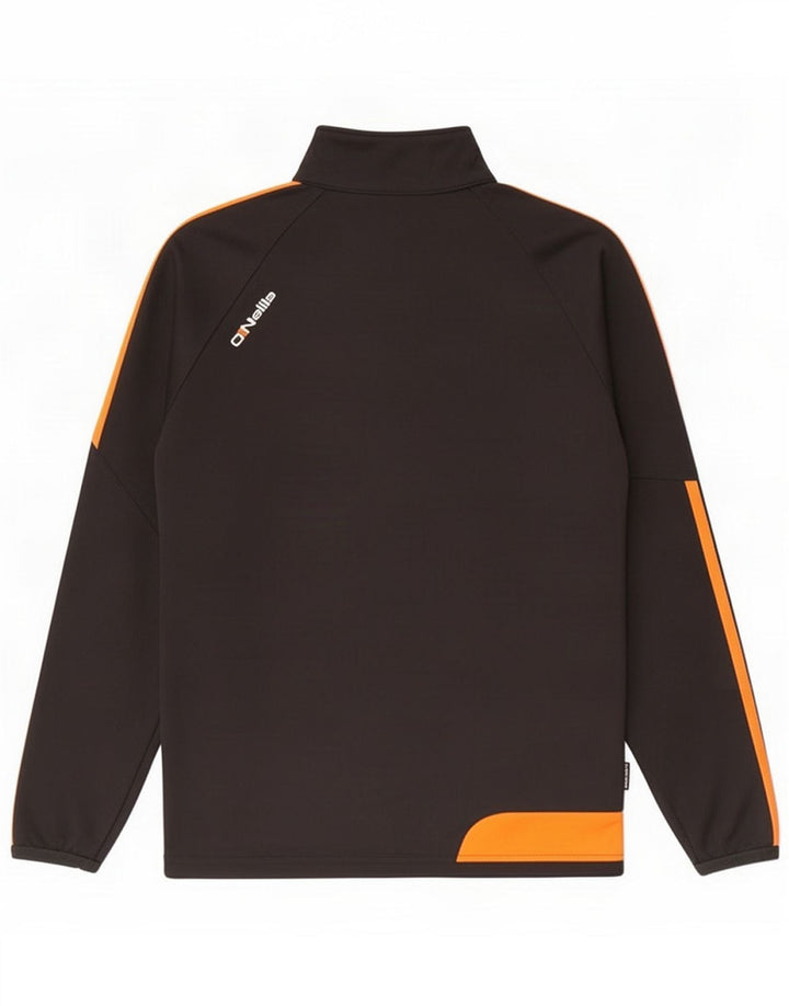 O'Neills Top da uomo con grafica pullover in tinta unita color nero medio