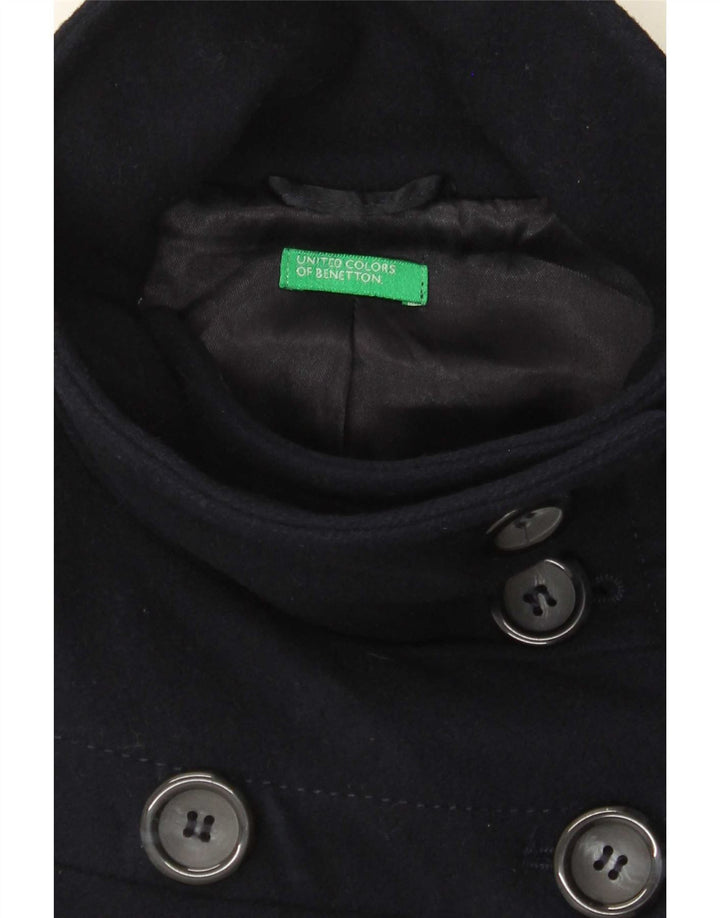Cappotto Doppiopetto Benetton Bambina 9-10 Anni Blu Navy