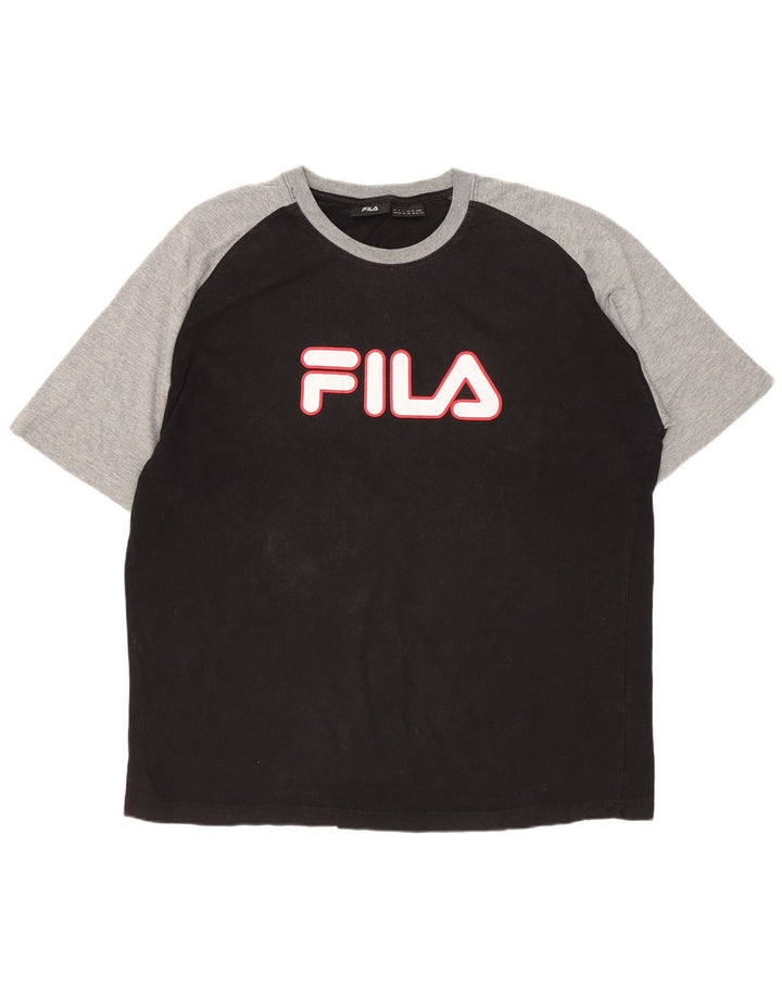 T-shirt grafica da uomo FILA Top XL Black Colourblock