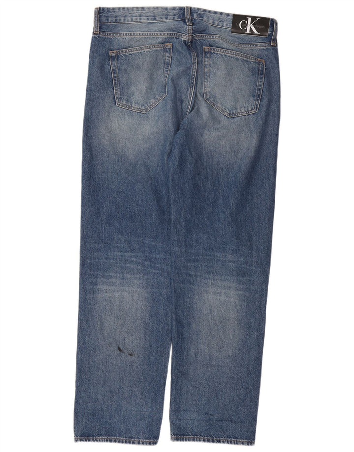 Jeans dritti da uomo Calvin Klein W33 L31 cotone blu