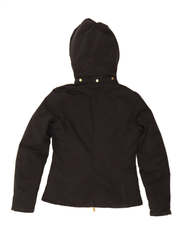 MONCLER Womens Hooded Windbreaker Jacket Size 1 Small Black Winter Vintage Moncler and Second-Hand Moncler from Messina Hembry 