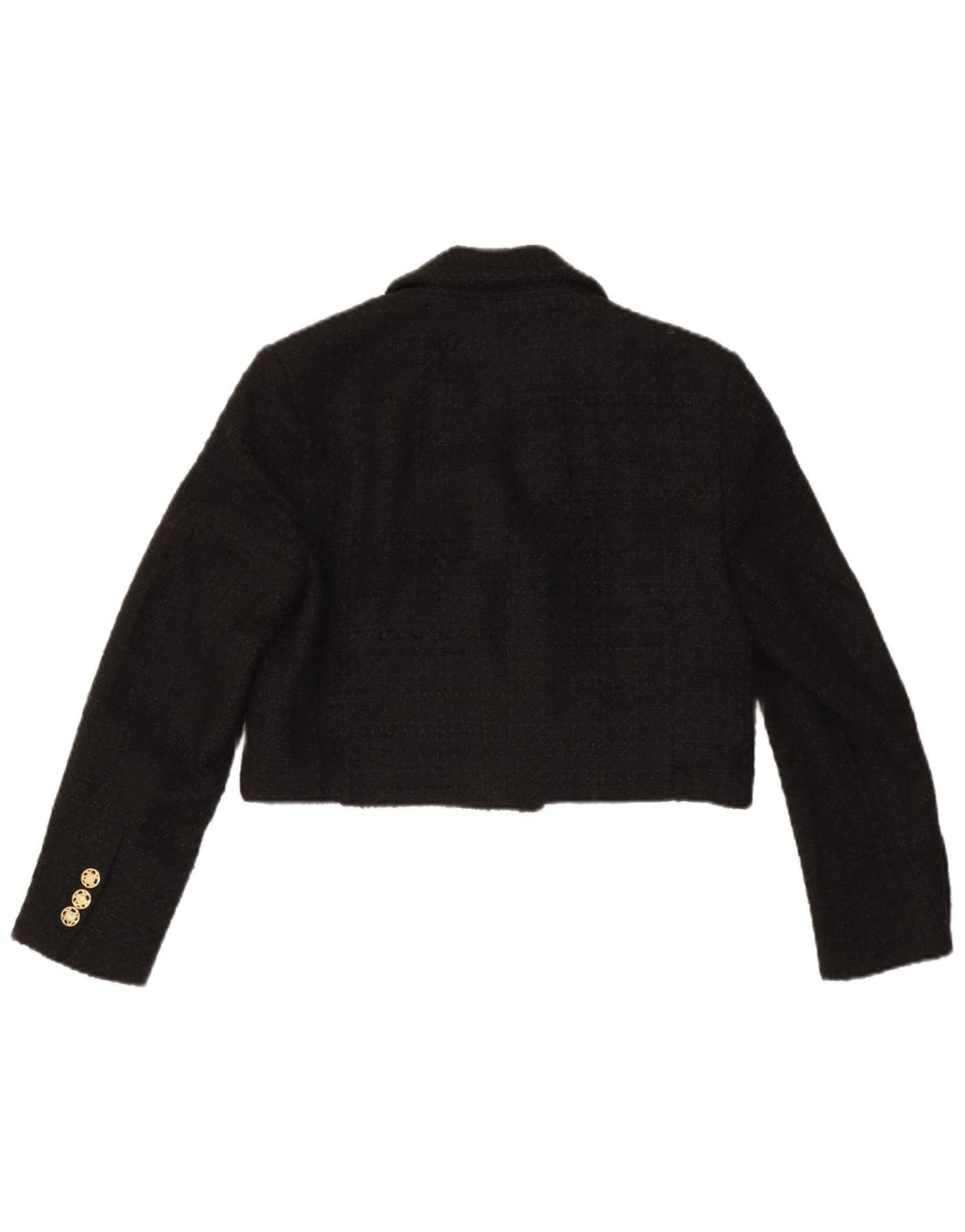 Giacca blazer doppiopetto corta da donna Zara UK 16 grande poliestere nero
