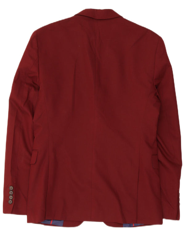 Zara Giacca blazer a 2 bottoni da uomo EU 46 Small Borgogna